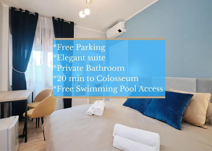Elegant And Cozy With Ac Swimming Pool Free Parking Subway Station 2 Min Walking Séjour chez l'habitant Rome